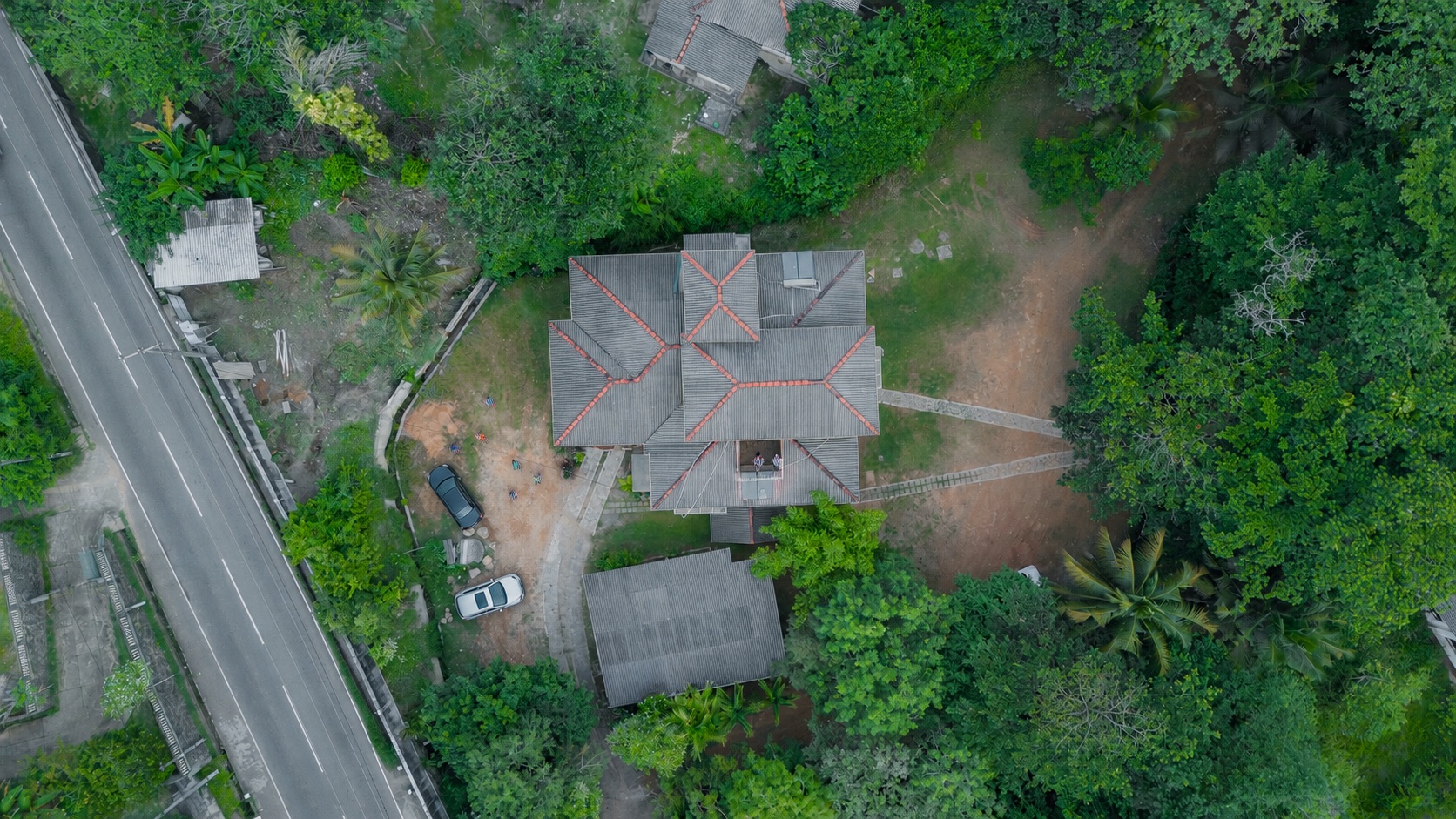 Drone view of Surf Range Beach Resort in Matara Sri Lanka